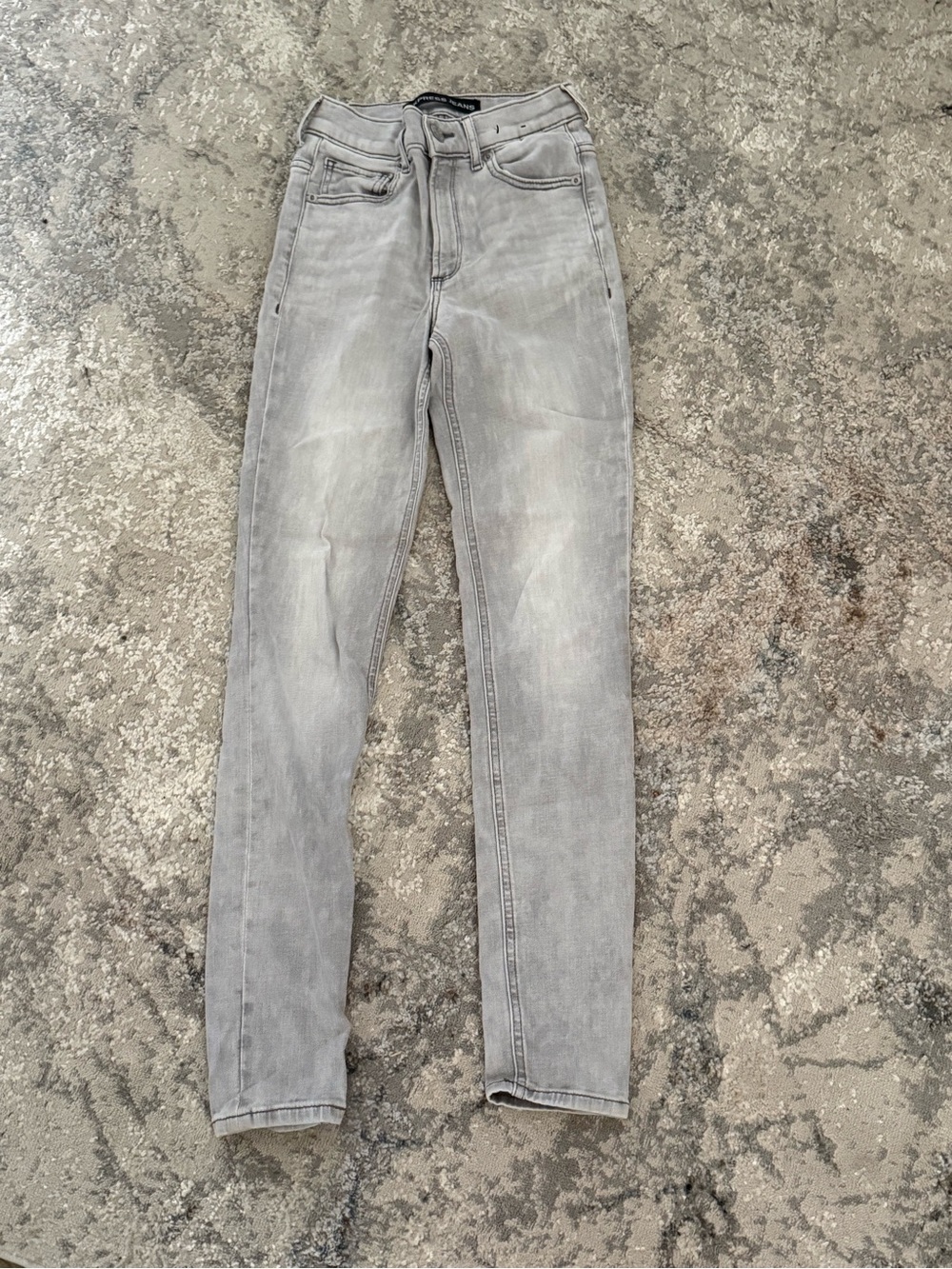 Express Women's Light Gray High-Rise Skinny Jeans